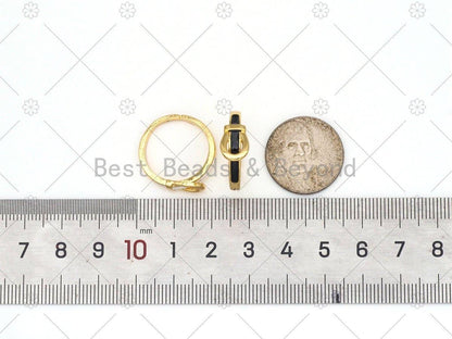 Enamel Belt Fastener Shape Adjustable Ring, Sku#LK485