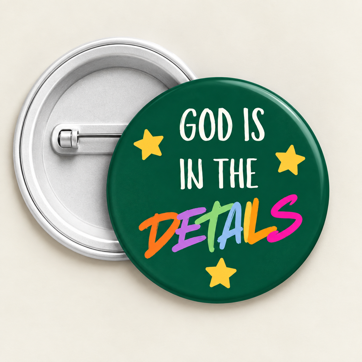 God is in the Details Button