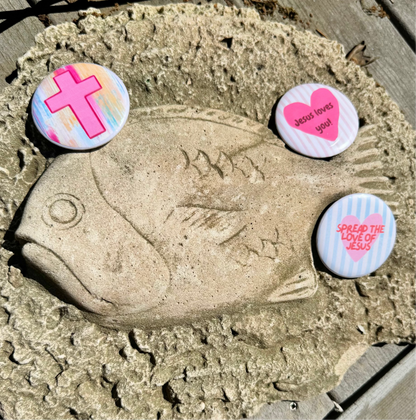 Pink Cross Button